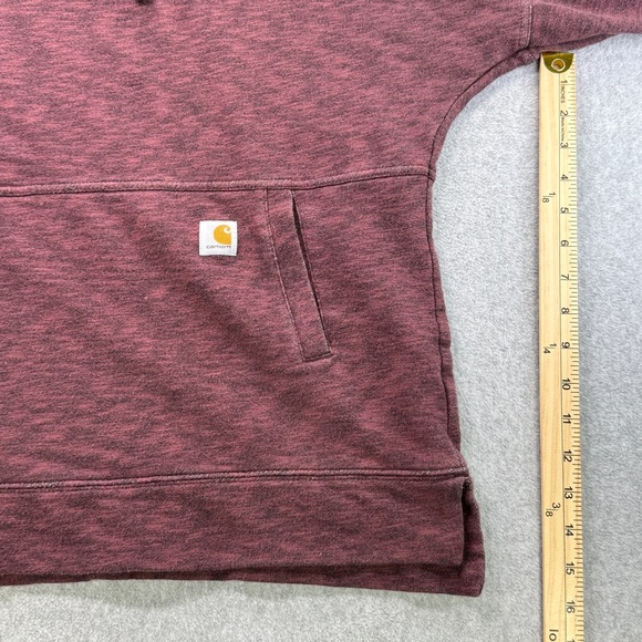 Carhartt‎ Women’s Relaxed Fit Hoodie Small Maroon Heather Pullover 103591 - Picture 5 of 10